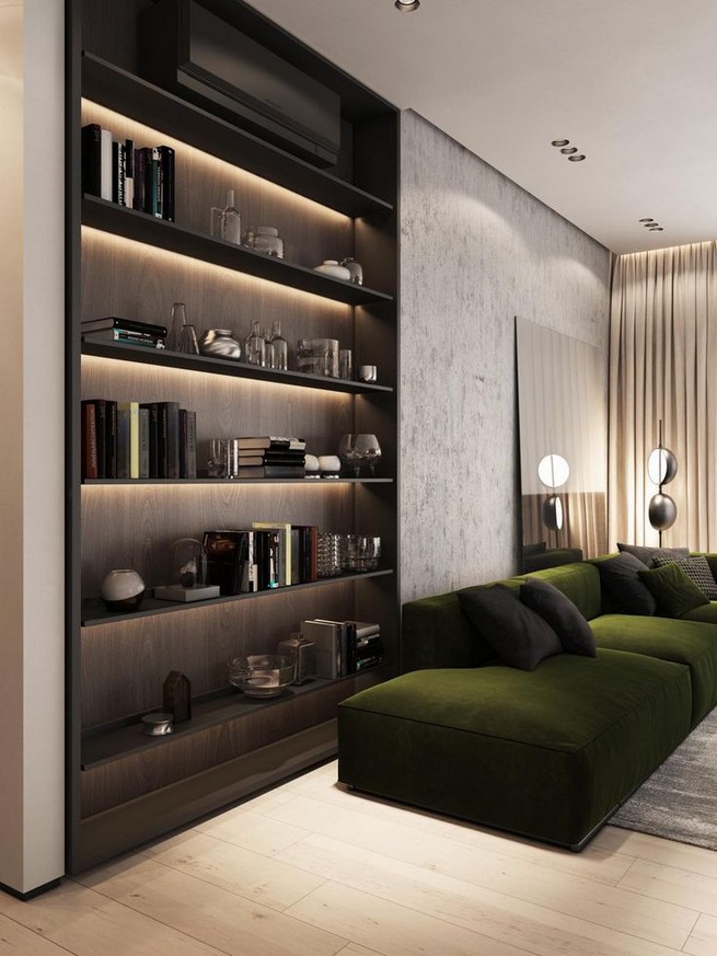 16 Elegant Living Room Shelves Decorations Ideas 08