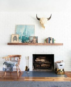 18 Popular Rustic Painted Brick Fireplaces Ideas 11