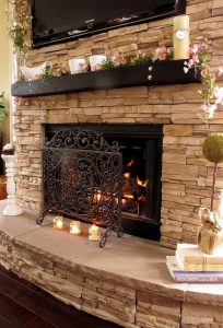 18 Popular Rustic Painted Brick Fireplaces Ideas 19