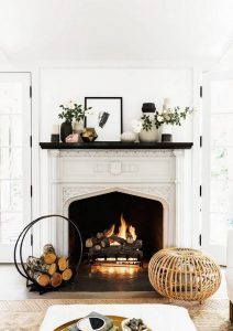 18 Popular Rustic Painted Brick Fireplaces Ideas 42