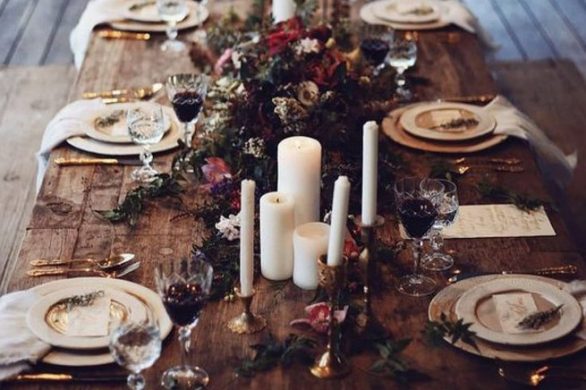 21 Romantic Rustic Winter Wedding Table Decoration Ideas 33