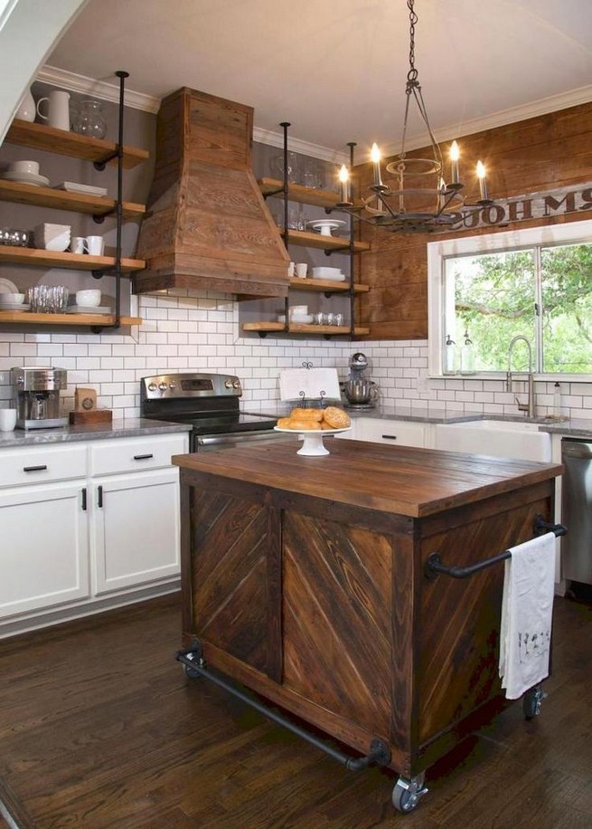 21 Stylish Rustic Kitchen Decor Open Shelves Ideas - lmolnar