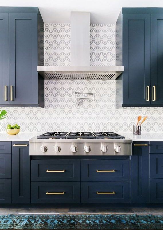 21 Gorgeous Dark Blue Kitchen Cabinets 10
