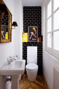 15 Awesome Black Floor Tiles Design Ideas For Modern Bathroom 01