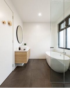 15 Awesome Black Floor Tiles Design Ideas For Modern Bathroom 08