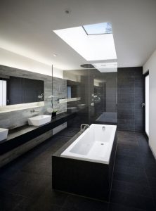 15 Awesome Black Floor Tiles Design Ideas For Modern Bathroom 10