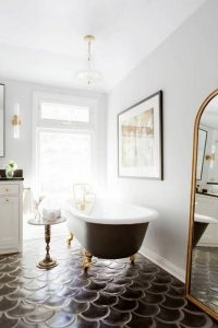 15 Awesome Black Floor Tiles Design Ideas For Modern Bathroom 17
