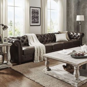17 Attractive Brown Leather Living Room Furniture Ideas 07