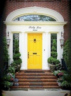 13 Fantastic Yellow Brick Home Decor Ideas For Front Door 14