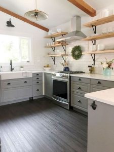 15 Incredible Farmhouse Gray Kitchen Cabinet Design Ideas 07