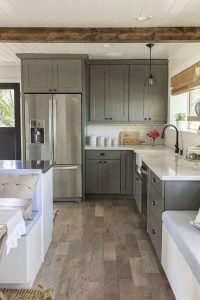 15 Incredible Farmhouse Gray Kitchen Cabinet Design Ideas 09