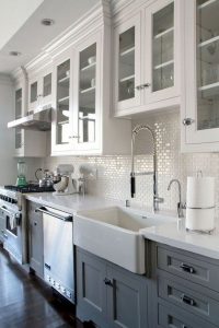 15 Incredible Farmhouse Gray Kitchen Cabinet Design Ideas 16