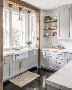 16 Modern Farmhouse Kitchen Cabinet Makeover Design Ideas 07