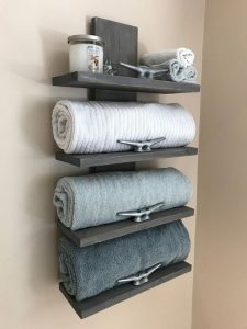 15 Models Bathroom Shelf With Industrial Farmhouse Towel Bar 14