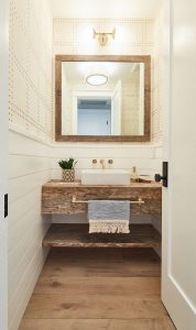 15 Models Bathroom Shelf With Industrial Farmhouse Towel Bar 17