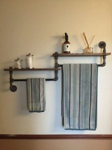 15 Models Bathroom Shelf With Industrial Farmhouse Towel Bar 18